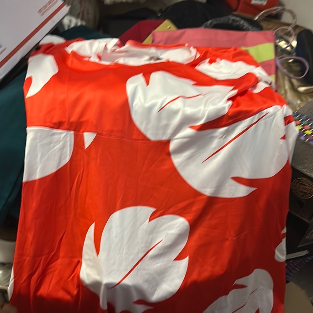 Vibrant Red and White A-Line Mini Dress